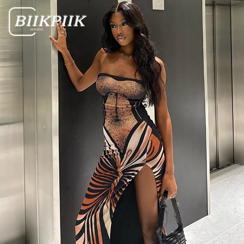BIIKPIIK Sexy Stripe Printed Vent Strapless Dress For Women Club Style Fashion Bodycon Long Evening Lady Dress Party Hot Outfits
BIIKPIIK Sexy Stripe Printed Vent Strapless Dress For Women Club Style Fashion Bodycon Long Evening Lady Dress Party Hot Outfits