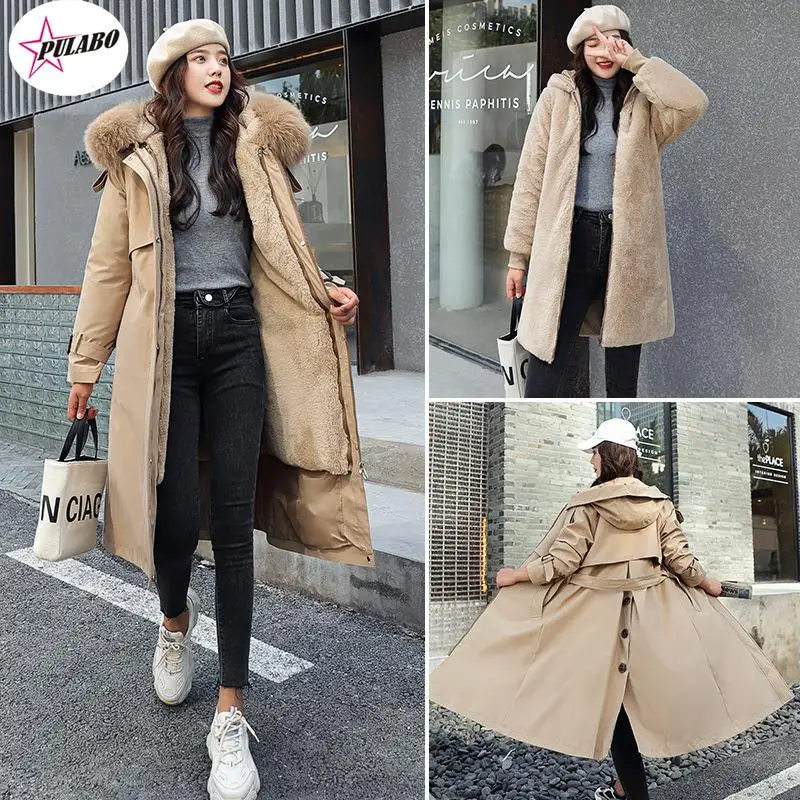 

PULABO Parka Coat Cotton Jacket Women Long Winter New Fashion One Garment Three Ways Wearable Inside and Outside Coat 2024