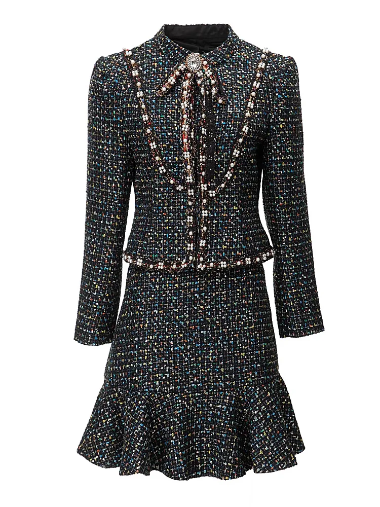 Two Piece Set Spring Autumn High Quality Fashion Party Luxury Jacket Sexy Mini Half Skirt Beading Slim Gorgeous Women's Sets
Two Piece Set Spring Autumn High Quality Fashion Party Luxury Jacket Sexy Mini Half Skirt Beading Slim Gorgeous Women's Sets