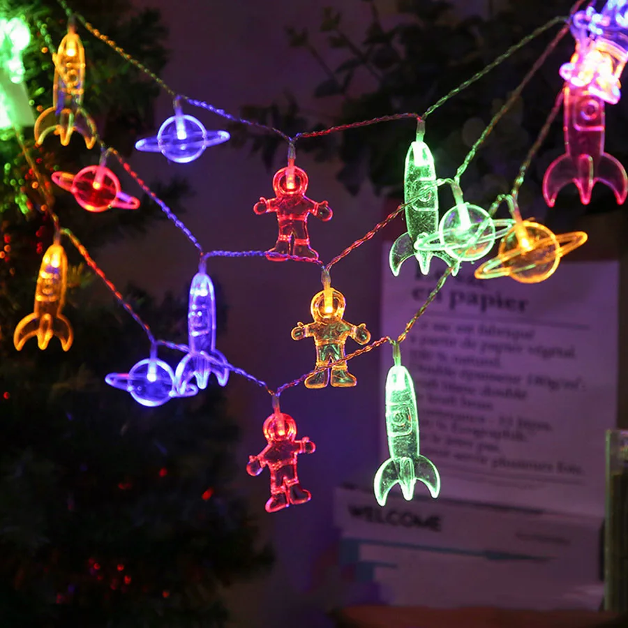2M 20 LED Creative Spaceman Astronaut Rocket Fairy String Light Christmas Garland Lights for Bedroom Children Kid Room Decor
2M 20 LED Creative Spaceman Astronaut Rocket Fairy String Light Christmas Garland Lights for Bedroom Children Kid Room Decor