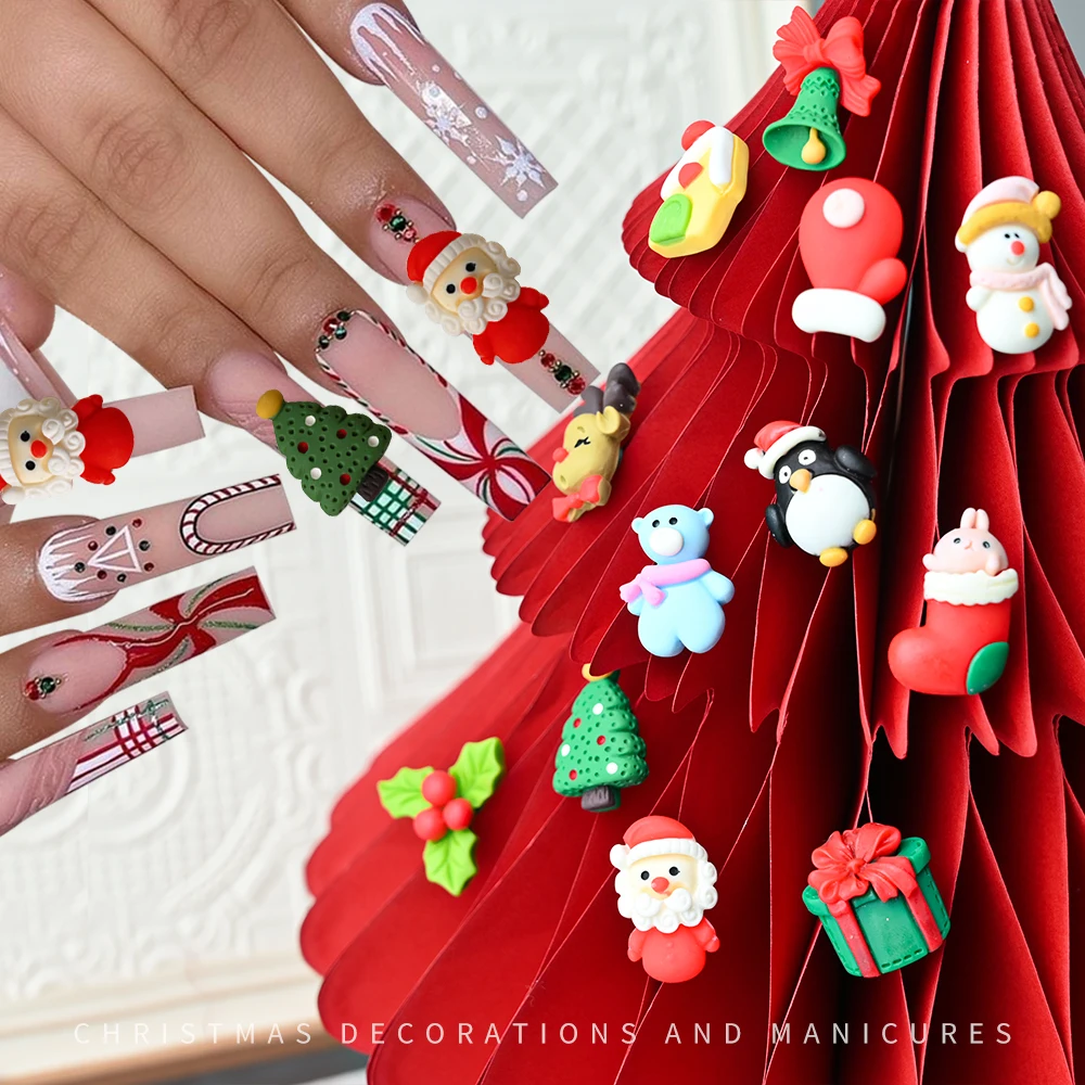 5 шт., Новогодние подвески для украшения ногтей 
5 шт., Новогодние подвески для украшения ногтей
