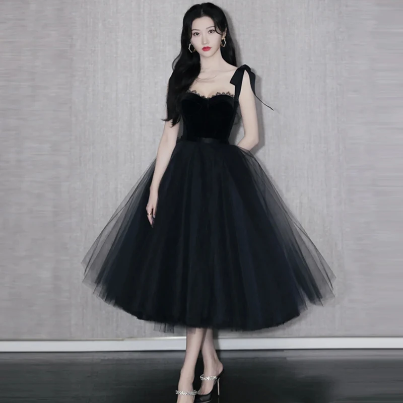 Black Midi Length Bridesmaid Dresses Lace Edge Sweetheart Neck Bowknot Straps Wedding Party Dress 2023 A Line Maid Of Honor
Black Midi Length Bridesmaid Dresses Lace Edge Sweetheart Neck Bowknot Straps Wedding Party Dress 2023 A Line Maid Of Honor