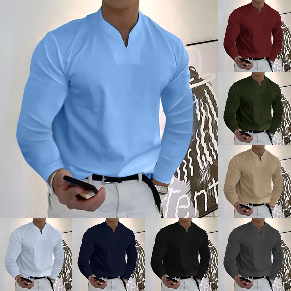 Mens Casual V Neck Dress Shirts Long Sleeve Slim Fit Collar Office Blouse Business Formal Tops Tee Men Clothing Four Seasons
Mens Casual V Neck Dress Shirts Long Sleeve Slim Fit Collar Office Blouse Business Formal Tops Tee Men Clothing Four Seasons