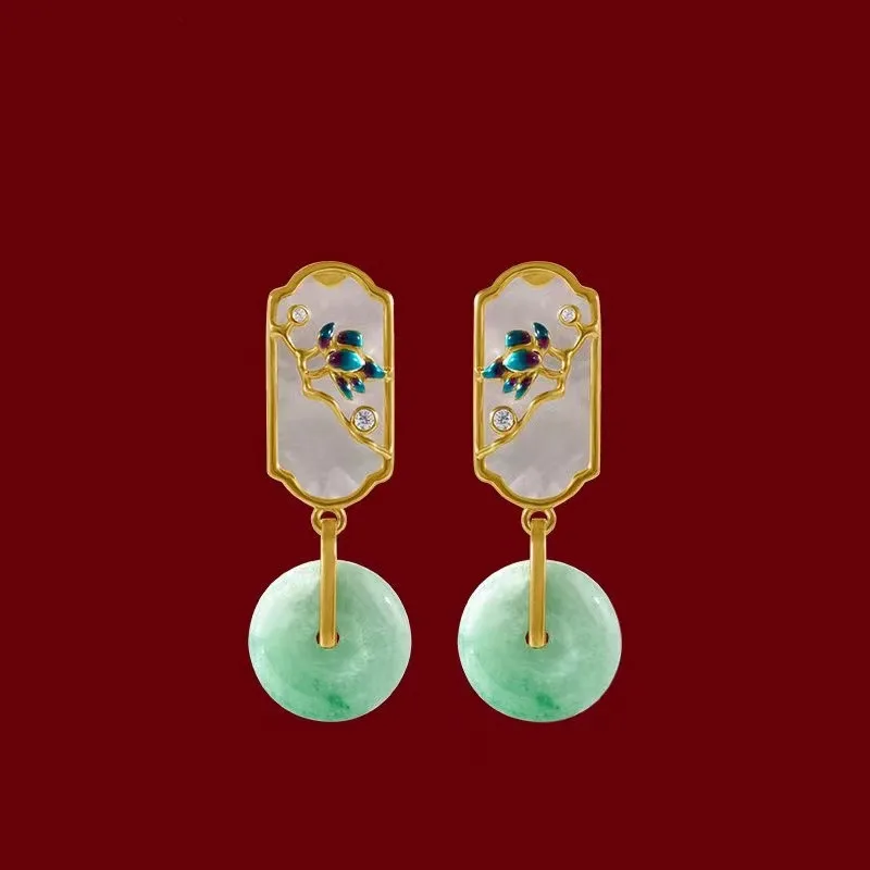 Винтажные нефритовые серьги Jadeite для женщин, модная эмалированная Пряжка, аксессуар для вечеринки в перегородчатом стиле Ципао ханьфу, ювелирные изделия
Винтажные нефритовые серьги Jadeite для женщин, модная эмалированная Пряжка, аксессуар для вечеринки в перегородчатом стиле Ципао ханьфу, ювелирные изделия