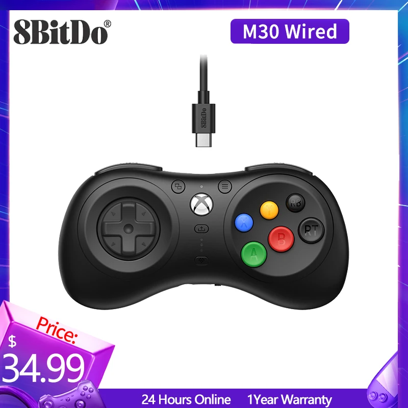 

8BitDo M30 Wired Controller Classic 6-button Controller, For Xbox Series X|S, Xbox One, and Windows 10/11 USB Gamepad