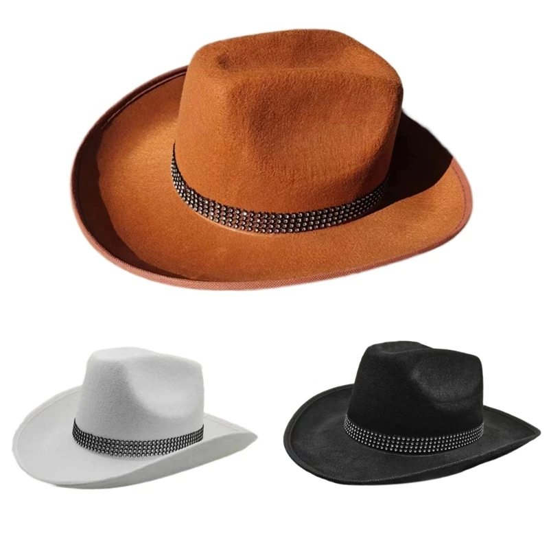 652F Cowgirl Hats Sparkling Cow Girl Hat with Dazzling Rhinestones Strip Decorations Adult Size Cowboy Hat for Party
652F Cowgirl Hats Sparkling Cow Girl Hat with Dazzling Rhinestones Strip Decorations Adult Size Cowboy Hat for Party