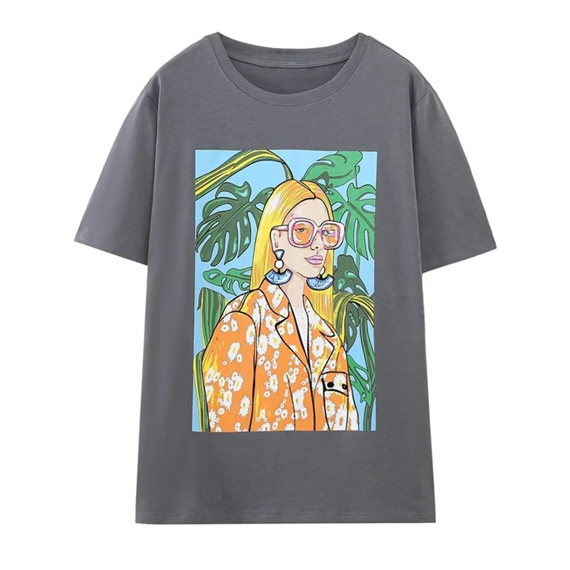 Dave&Di High Street Fashion Girls Printing Tshirts Women Round Neck Cotton Casual Tops 2023 Summer
Dave&Di High Street Fashion Girls Printing Tshirts Women Round Neck Cotton Casual Tops 2023 Summer
