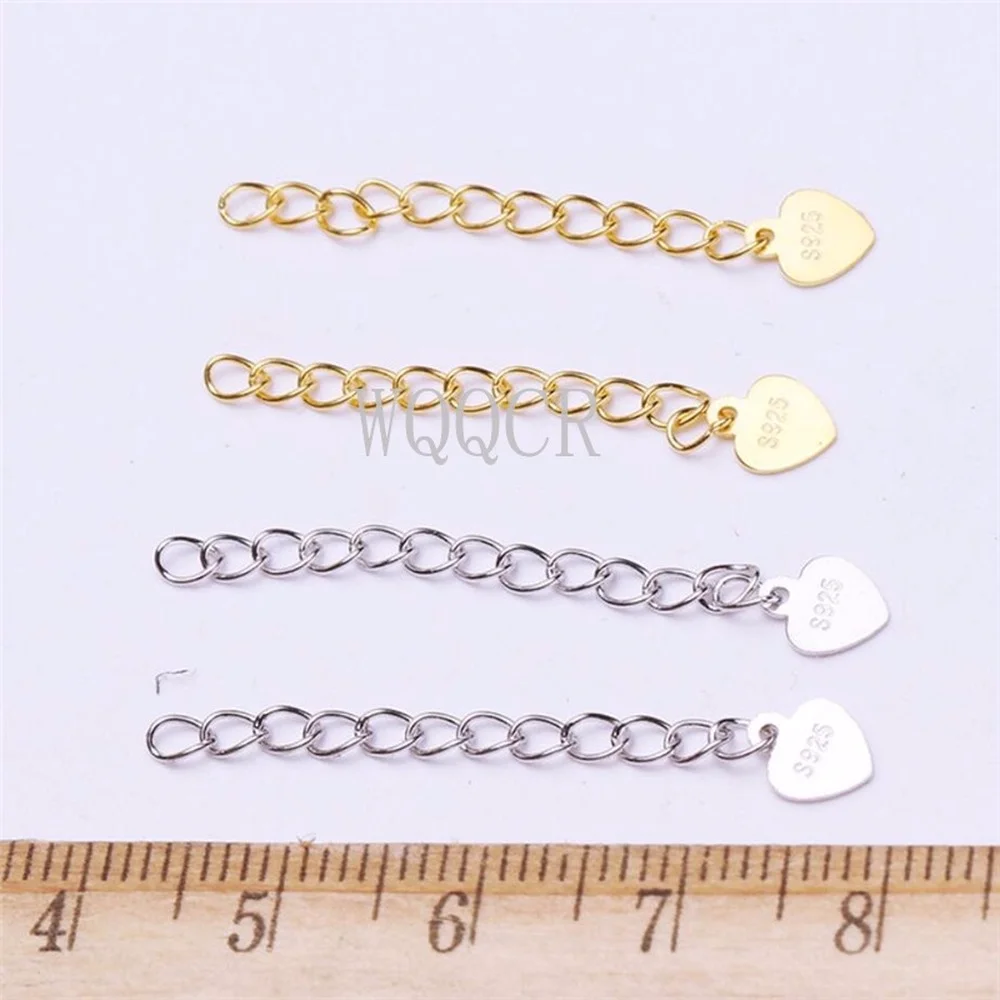 10/20PCS Wholesale Fashion Jewelry Findings 925 Sterling Silver/Gold Extension Chains with Heart Tag for Necklace Bracelets
10/20PCS Wholesale Fashion Jewelry Findings 925 Sterling Silver/Gold Extension Chains with Heart Tag for Necklace Bracelets