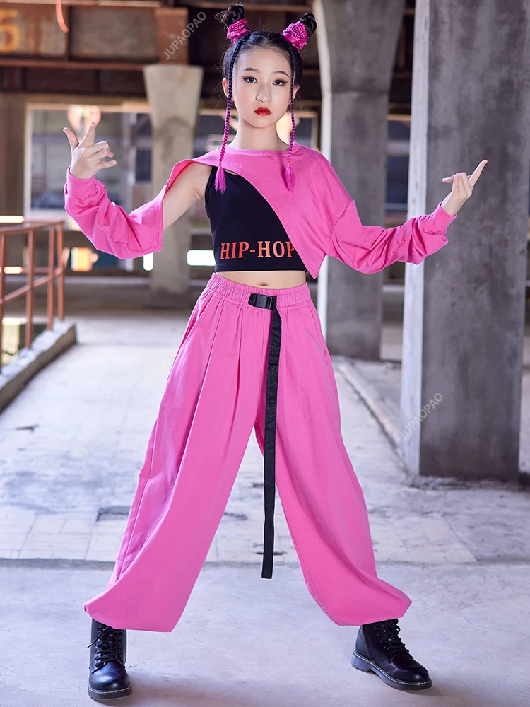 New Models Jazz Dance Costume for Girls Crop Tops Pants Pink Kpop Hip-Hop Performance Outfits Kids Hip Hop Clothing Stage Wear
New Models Jazz Dance Costume for Girls Crop Tops Pants Pink Kpop Hip-Hop Performance Outfits Kids Hip Hop Clothing Stage Wear