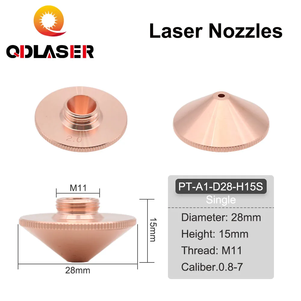 QDLASER Laser Single/double nozzle Dia.28mm Height 15mm Caliber 0.8 - 6.0mm for Precitec WSX Raytools Fiber Laser Cutting Head
QDLASER Laser Single/double nozzle Dia.28mm Height 15mm Caliber 0.8 - 6.0mm for Precitec WSX Raytools Fiber Laser Cutting Head