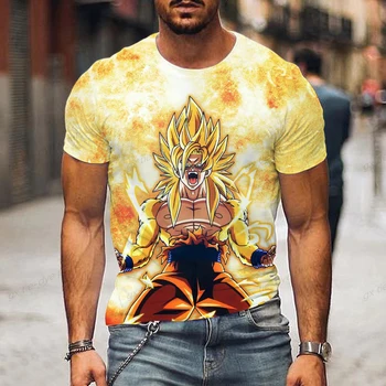 A Camiseta de Algodão Puro Perfeita para o Verão e Além 7 Summer Dragon Ball Cartoon Cartoon 3d Printed T-Shirt Top Broli Begita Wu Empty Short Sleeves For Men And Children Short Sleeves