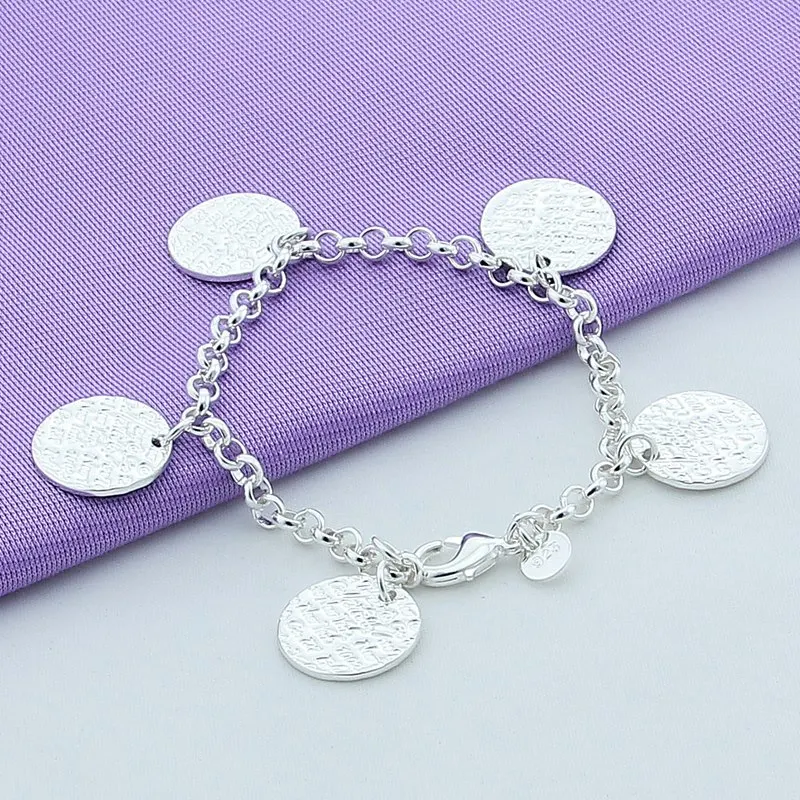 High Quality 925 Sterling Silver Round Shape Charm Bracelet for Women Lady Classic Jewelry Bracelet Best Gifts
High Quality 925 Sterling Silver Round Shape Charm Bracelet for Women Lady Classic Jewelry Bracelet Best Gifts