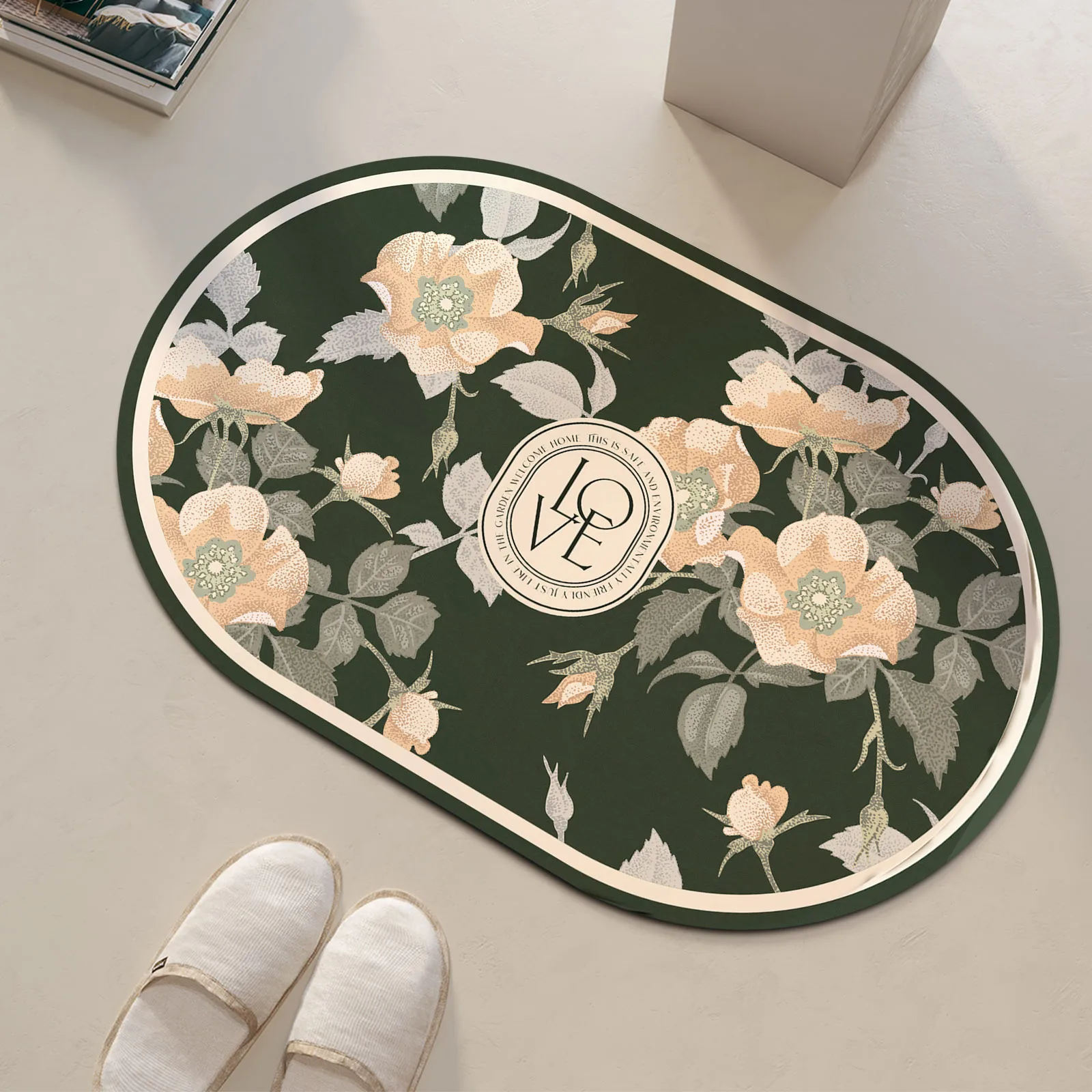 Diatomite Floral Bath Mat Bathroom Absorbent Foot Mats Quick Dry Toilet Rug Shower Carpet For Living Room Doormat Washable Diatomite Floral Bath Mat Bathroom Absorbent Foot Mats Quick Dry Toilet Rug Shower Carpet For Living Room Doormat Washable
