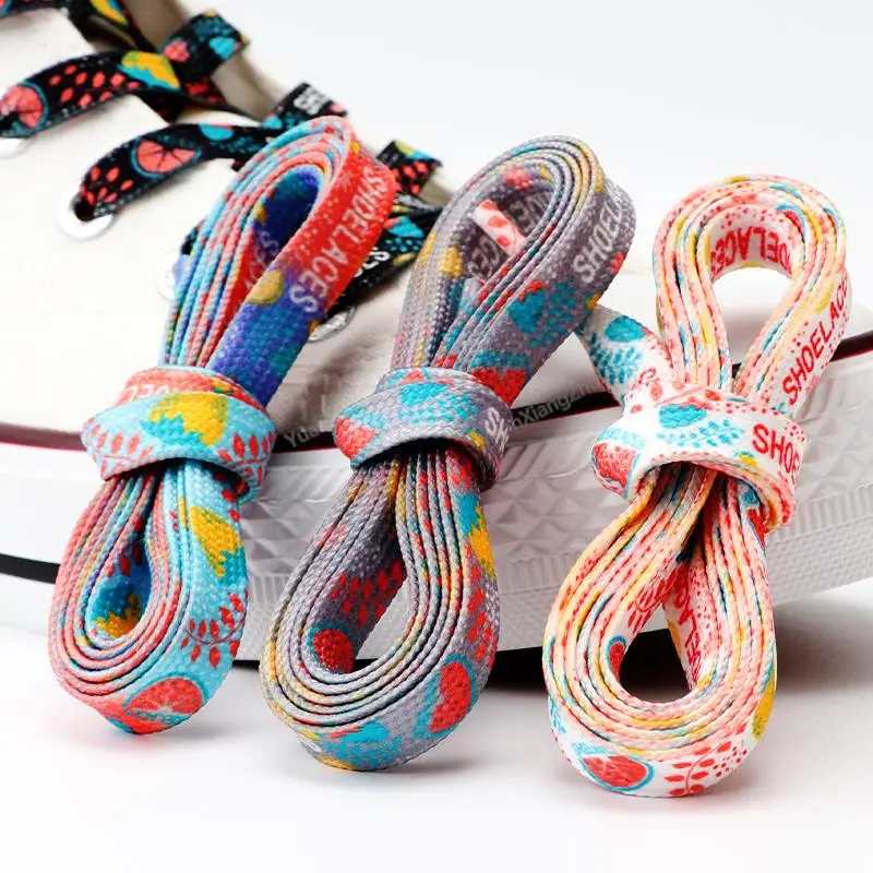 

Colorful Fruit Shoelaces for Sneakers Fabric Flat Shoe laces Fashion AF1/AJ Canvas Shoelace Elastic Laces Shoes Strings 1Pair
