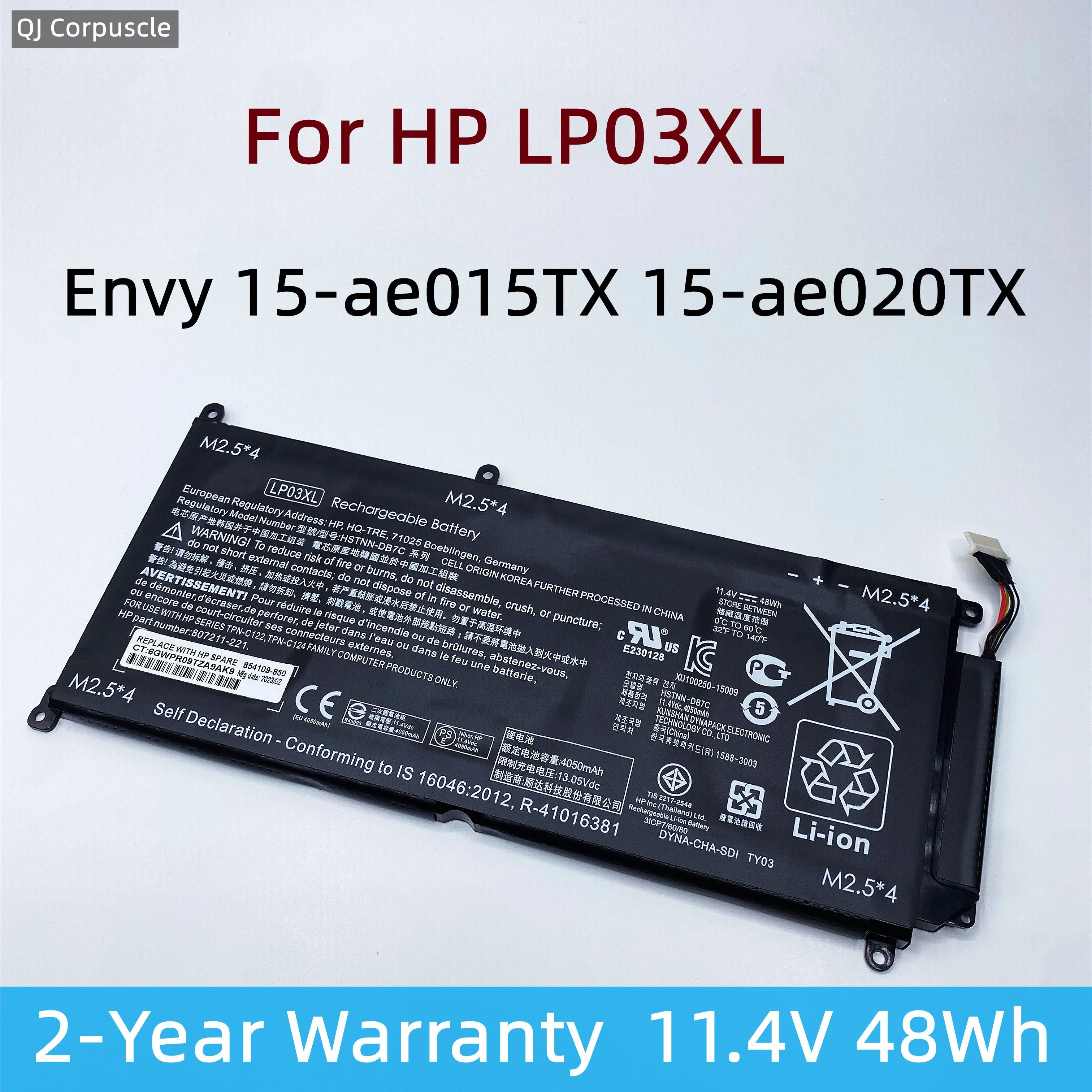 Новый оригинальный аккумулятор LP03XL для ноутбука HP Envy 15-ae015TX серии LP03048XL, фотосессия 807417-005
Новый оригинальный аккумулятор LP03XL для ноутбука HP Envy 15-ae015TX серии LP03048XL, фотосессия 807417-005