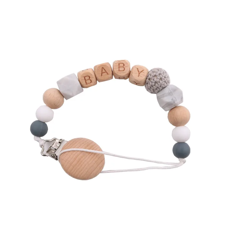 1PC Letters Silicone Baby Wooden Dummy Pacifier Clip Safe Teething Chain Teether Pacifier Chains Holder Chain
1PC Letters Silicone Baby Wooden Dummy Pacifier Clip Safe Teething Chain Teether Pacifier Chains Holder Chain