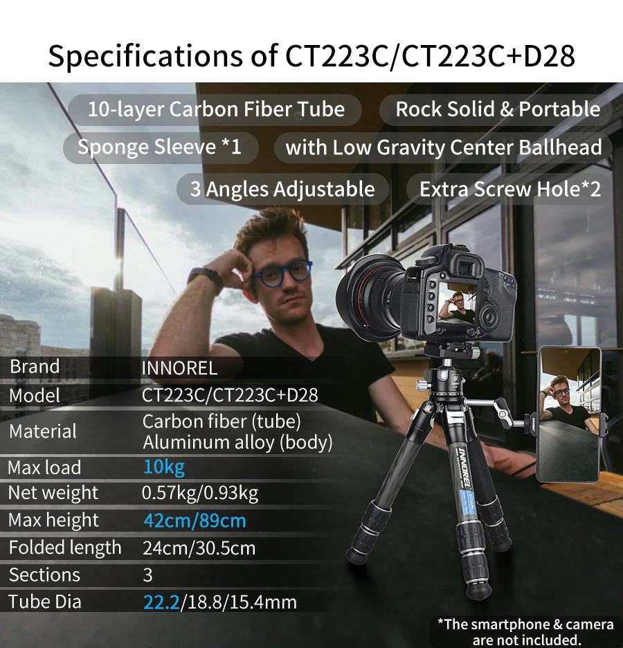 10-Layer Carbon Fiber Mini Tripod,Compact Portable Desktop Tabletop Tripod for Digital DSLR, DV Video, Load 10kg 8 10-Layer Carbon Fiber Mini Tripod,Compact Portable Desktop Tabletop Tripod for Digital DSLR, DV Video, Load 10kg 2