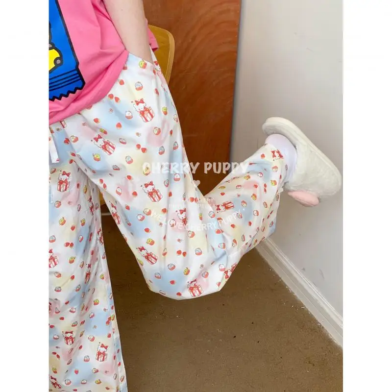 Тонкая пижама Hello Kitty, одиночные пижамные штаны, домашняя одежда, мультяшный Удобный милый домашний комплект одежды, женские аксессуары
Тонкая пижама Hello Kitty, одиночные пижамные штаны, домашняя одежда, мультяшный Удобный милый домашний комплект одежды, женские аксессуары
