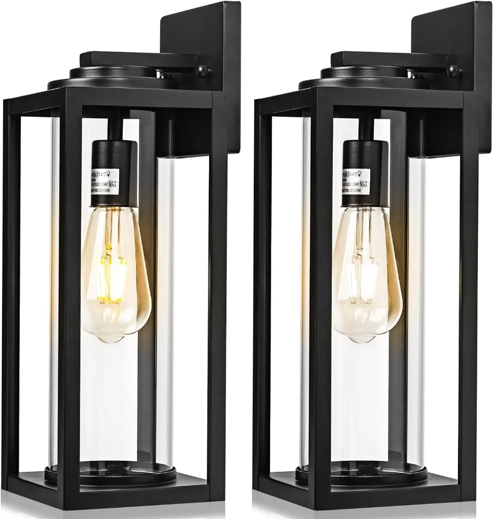 Large Outdoor Wall Lights 2-piece Modern Black Exterior Light Fixture with Clear Glass Shade for House Cottage Wall Lights
Large Outdoor Wall Lights 2-piece Modern Black Exterior Light Fixture with Clear Glass Shade for House Cottage Wall Lights