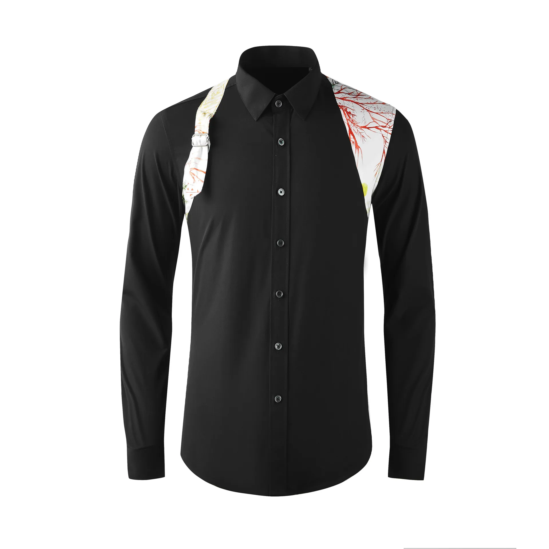 High Quality Luxury Jewelry Printed Personality Strap Stitching Against Color Tooling Long Sleeve Men'S Shirt
High Quality Luxury Jewelry Printed Personality Strap Stitching Against Color Tooling Long Sleeve Men'S Shirt