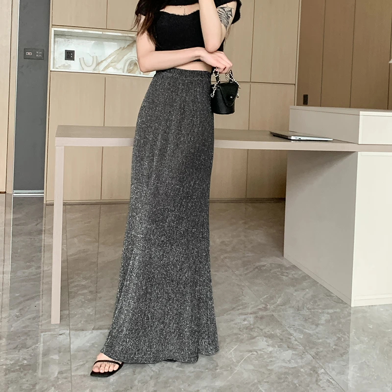 2023 Spring Summer Women Elegant Silver Glitter Maxi Skirt High Waist Ladies Fishtail Flare Long Skirts For Women Party Jupes
2023 Spring Summer Women Elegant Silver Glitter Maxi Skirt High Waist Ladies Fishtail Flare Long Skirts For Women Party Jupes