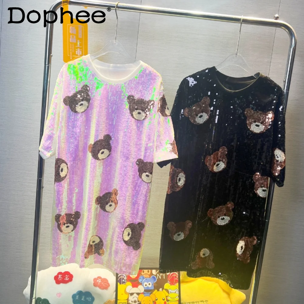 European Goods Heavy Embroidery Sequins T-shirt Women's 2023 Summer New Cartoon Bear Short Sleeve Loose Slimming Mid-Length Tees
European Goods Heavy Embroidery Sequins T-shirt Women's 2023 Summer New Cartoon Bear Short Sleeve Loose Slimming Mid-Length Tees