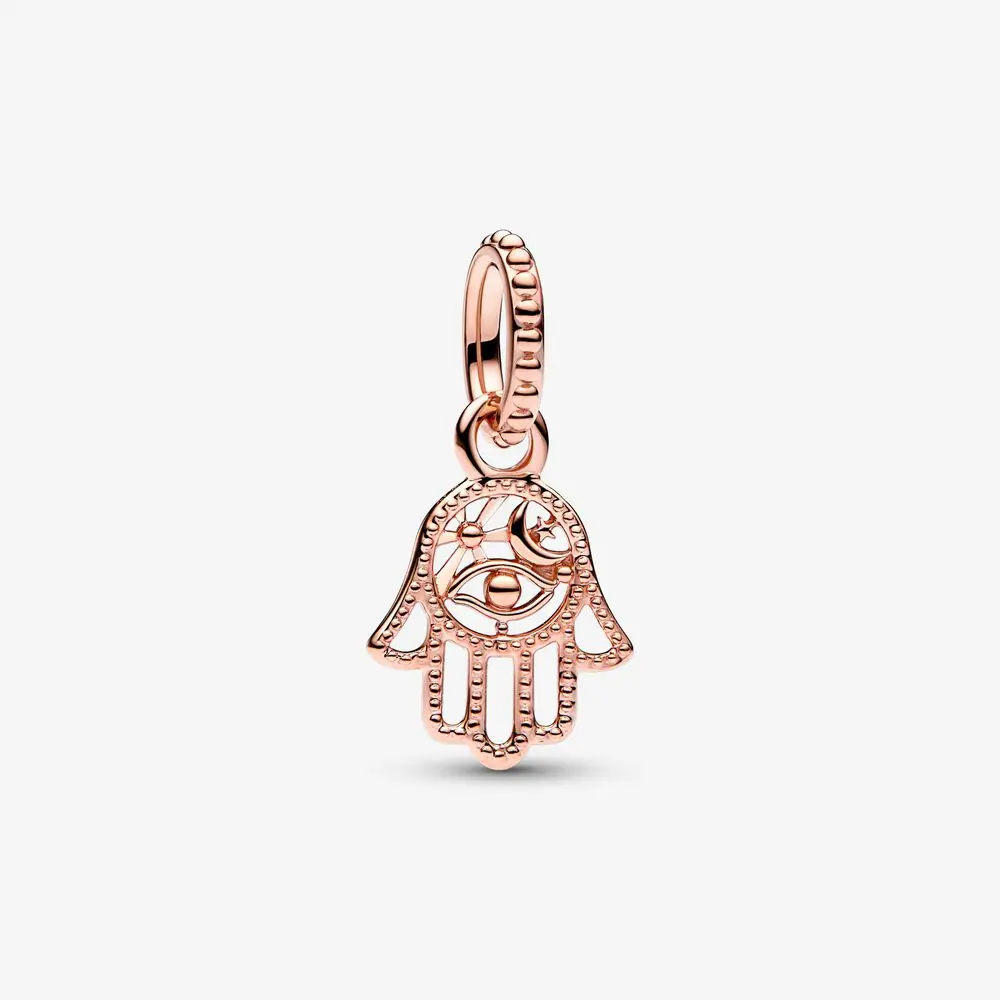 

Fits Pandora Bracelet Charm Original 925 Sterling Silver Protective Hamsa Hand Dangle Beads for Women DIY Jewelry Making