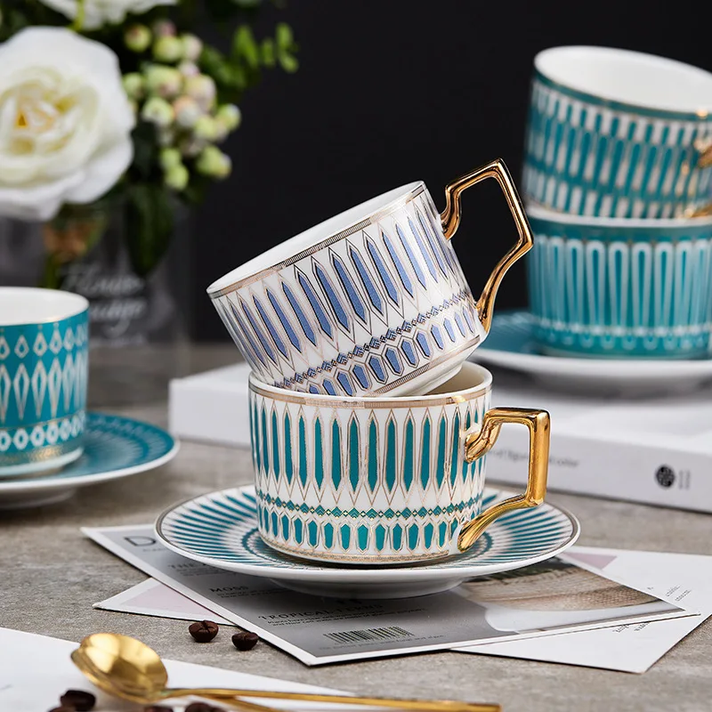 Nordic Ins British style Coffee Cup Saucer Set with Golden Handle Bone China Ceramic Mug Cafe Espresso Tea Cup Drinkware 200ml 
Nordic Ins British style Coffee Cup Saucer Set with Golden Handle Bone China Ceramic Mug Cafe Espresso Tea Cup Drinkware 200ml
