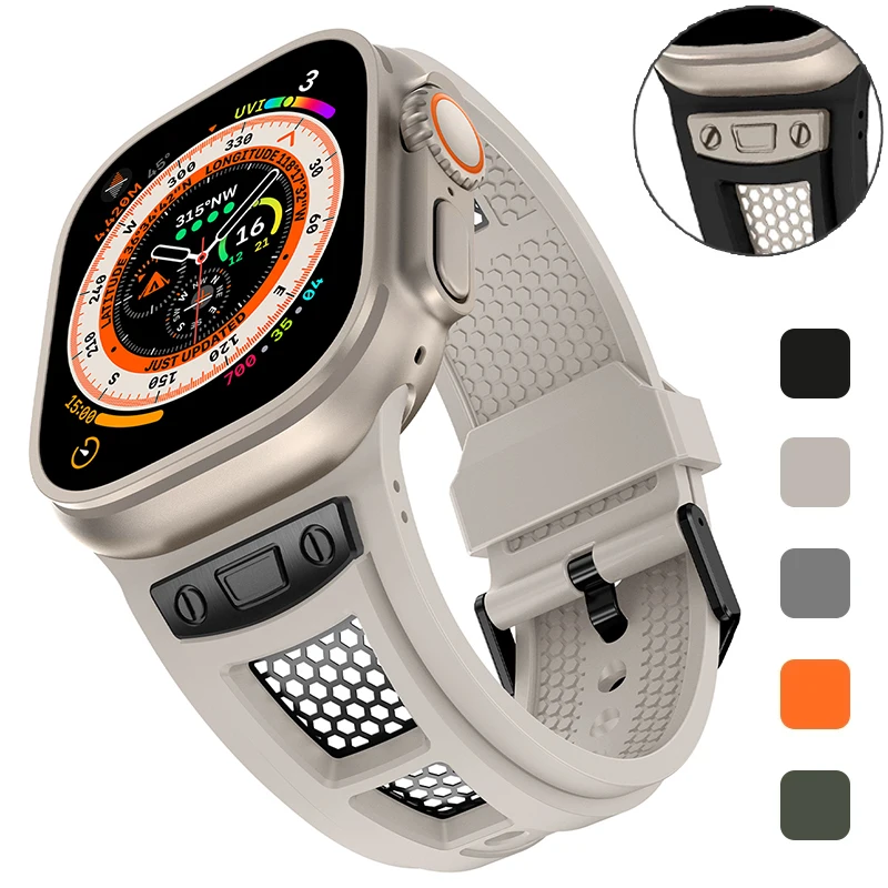 Ремешок силиконовый для Apple Watch Ultra 2 1 49 мм Series 9 45 мм 44 мм 42 мм, резиновый мужской браслет для iWatch 8 7 6 5 se, аксессуары для браслета
Ремешок силиконовый для Apple Watch Ultra 2 1 49 мм Series 9 45 мм 44 мм 42 мм, резиновый мужской браслет для iWatch 8 7 6 5 se, аксессуары для браслета