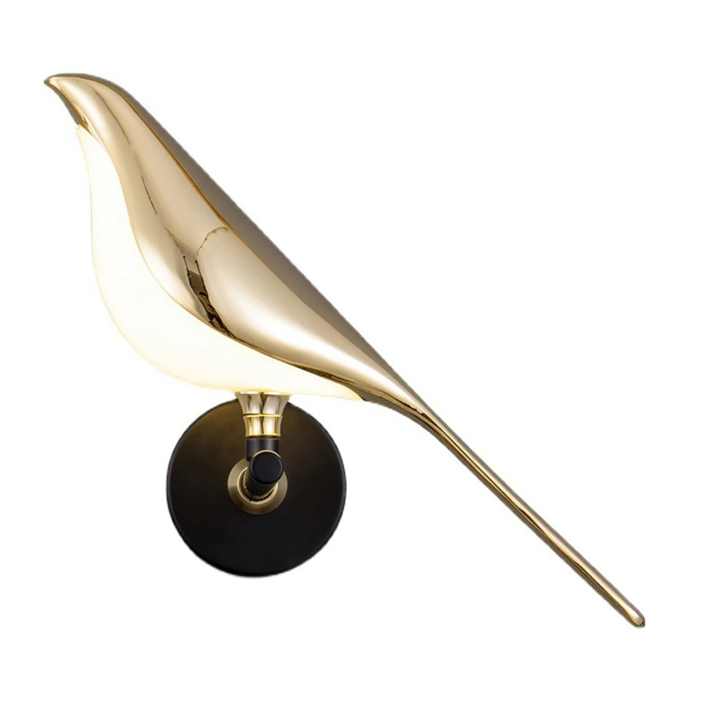 

Postmodern Creativity Gold Plating Bird Led Wall Lamps Hallway Stairs Sconce Bedroom Light Designer Decor Fixtures-A