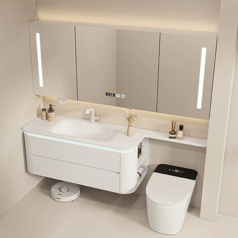 

Toilet Extension Edge Whole Washbin Oak Solid Wood Bathroom Cabinet