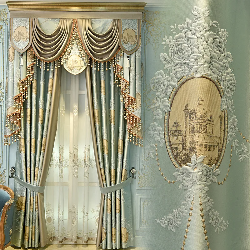 European-style French-style American-style Villa Living Room Bedroom High-precision Imitation Silk Positioning Jacquard Curtain
European-style French-style American-style Villa Living Room Bedroom High-precision Imitation Silk Positioning Jacquard Curtain