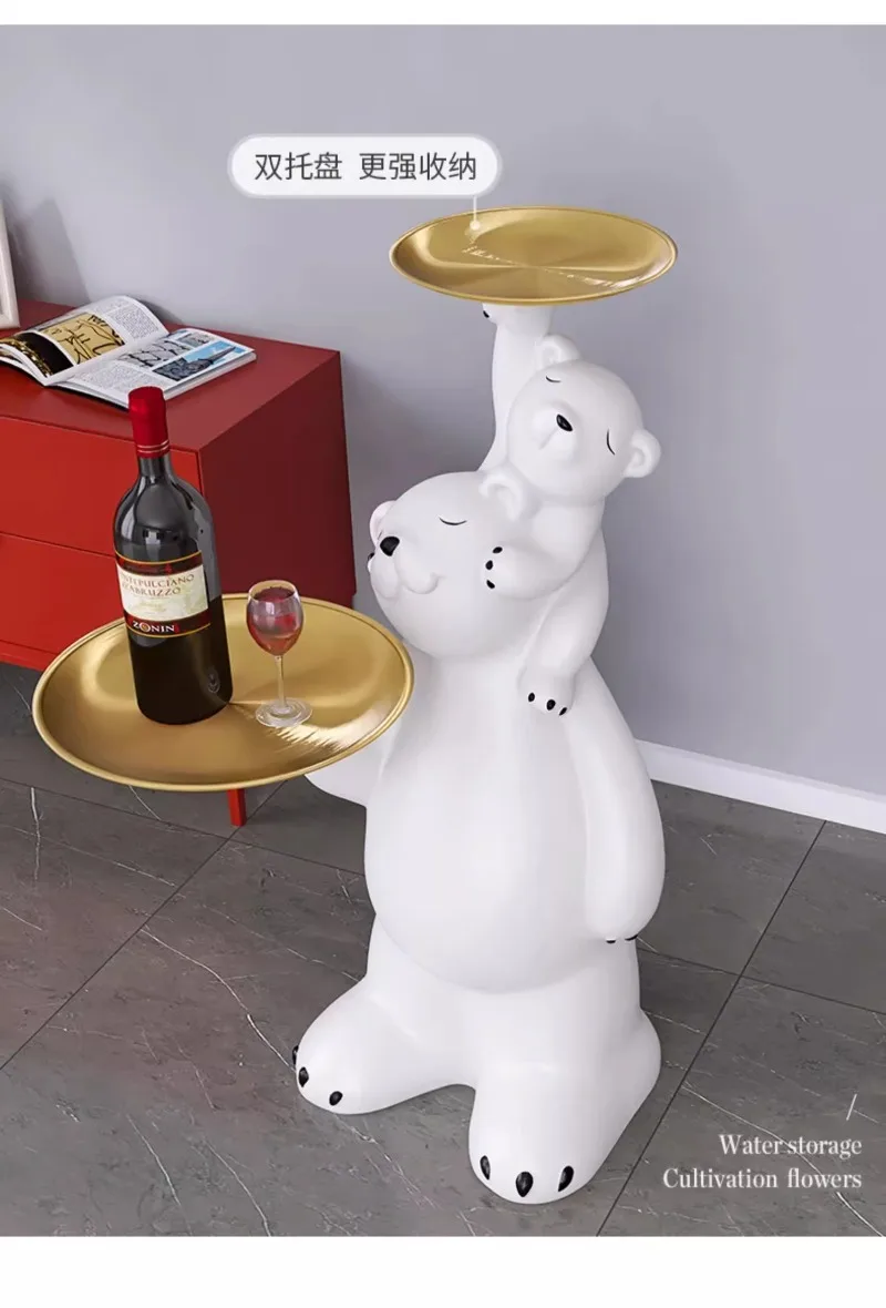 Trendy Fun Ins Style Tray Polar Bear Living Room Large Floor Standing Ornaments Home Decorations Illumination Statue Trendy Fun Ins Style Tray Polar Bear Living Room Large Floor Standing Ornaments Home Decorations Illumination Statue