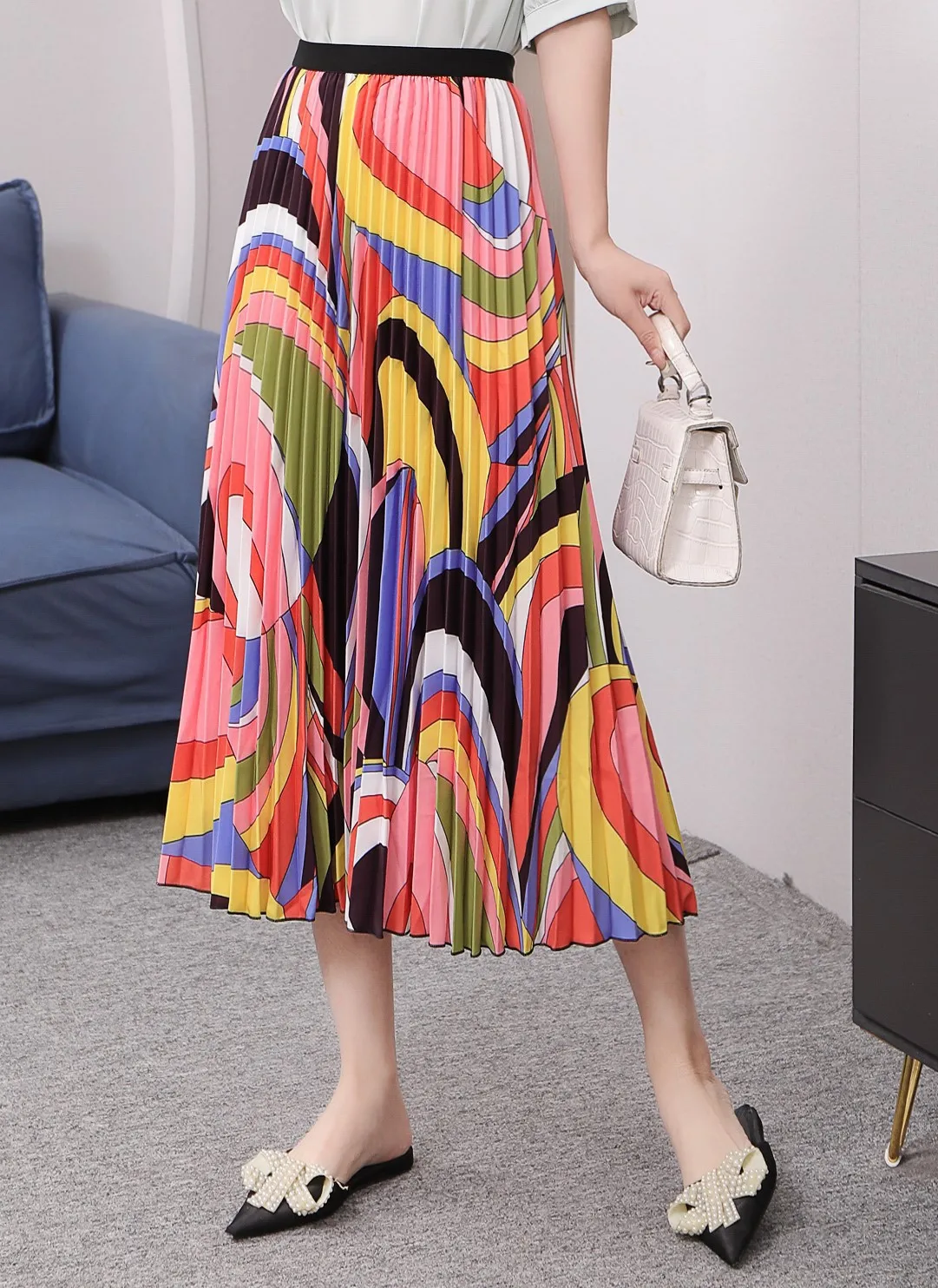 Female Young Print Pleated Skirts Womens High Waisted Elastic Summer Mid-Calf Long Skirt for Women Girls Party 2023 New
Female Young Print Pleated Skirts Womens High Waisted Elastic Summer Mid-Calf Long Skirt for Women Girls Party 2023 New