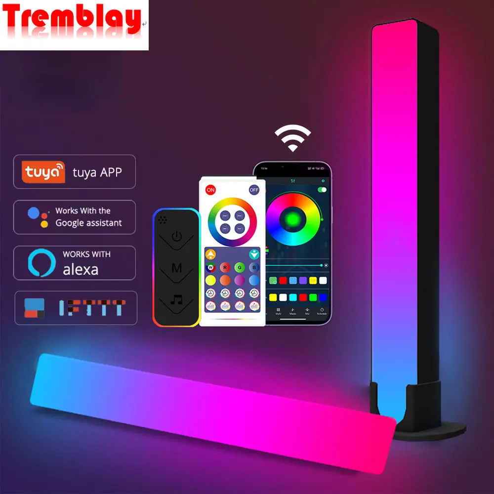 RGB Smart LED Light Bar WiFi Bluetooth Desktop Background Atmosphere Light Music Sync TV Wall Computer Game Bedroom Night Light
RGB Smart LED Light Bar WiFi Bluetooth Desktop Background Atmosphere Light Music Sync TV Wall Computer Game Bedroom Night Light