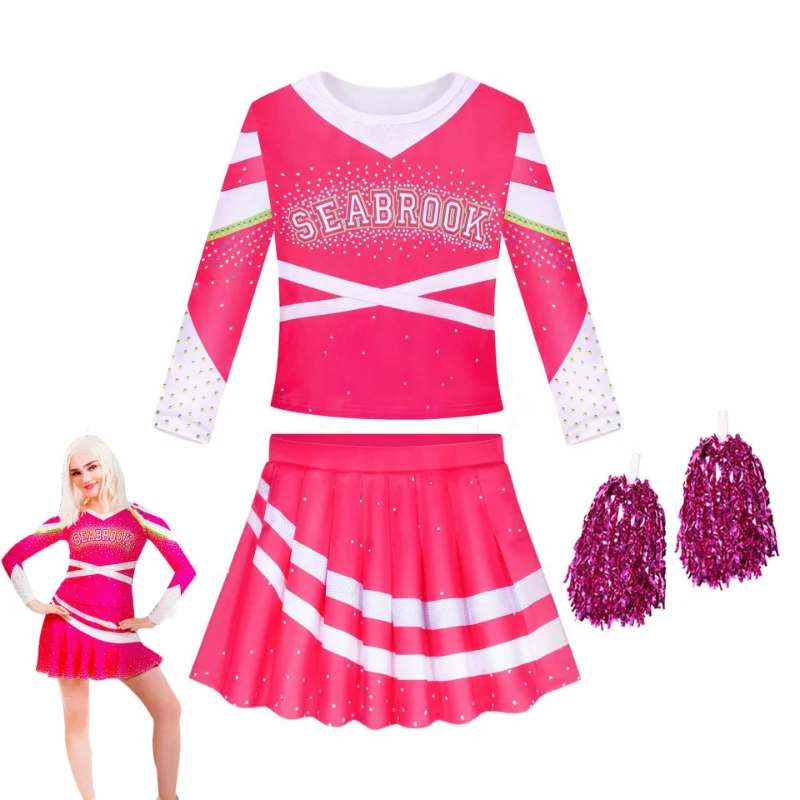 Movie Zombies Addison Cosplay Costumes Kids Girls Pink Cheerleader Tops Princess Dress with Flower Ball Outfits Halloween Party
Movie Zombies Addison Cosplay Costumes Kids Girls Pink Cheerleader Tops Princess Dress with Flower Ball Outfits Halloween Party