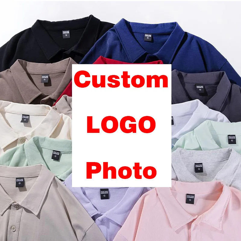 

Индивидуальная печать вашего собственного дизайна/логотипа 260GSM Тяжелая 100% хлопковая рубашка поло высокого качества Мужская рубашка поло с коротким рукавом