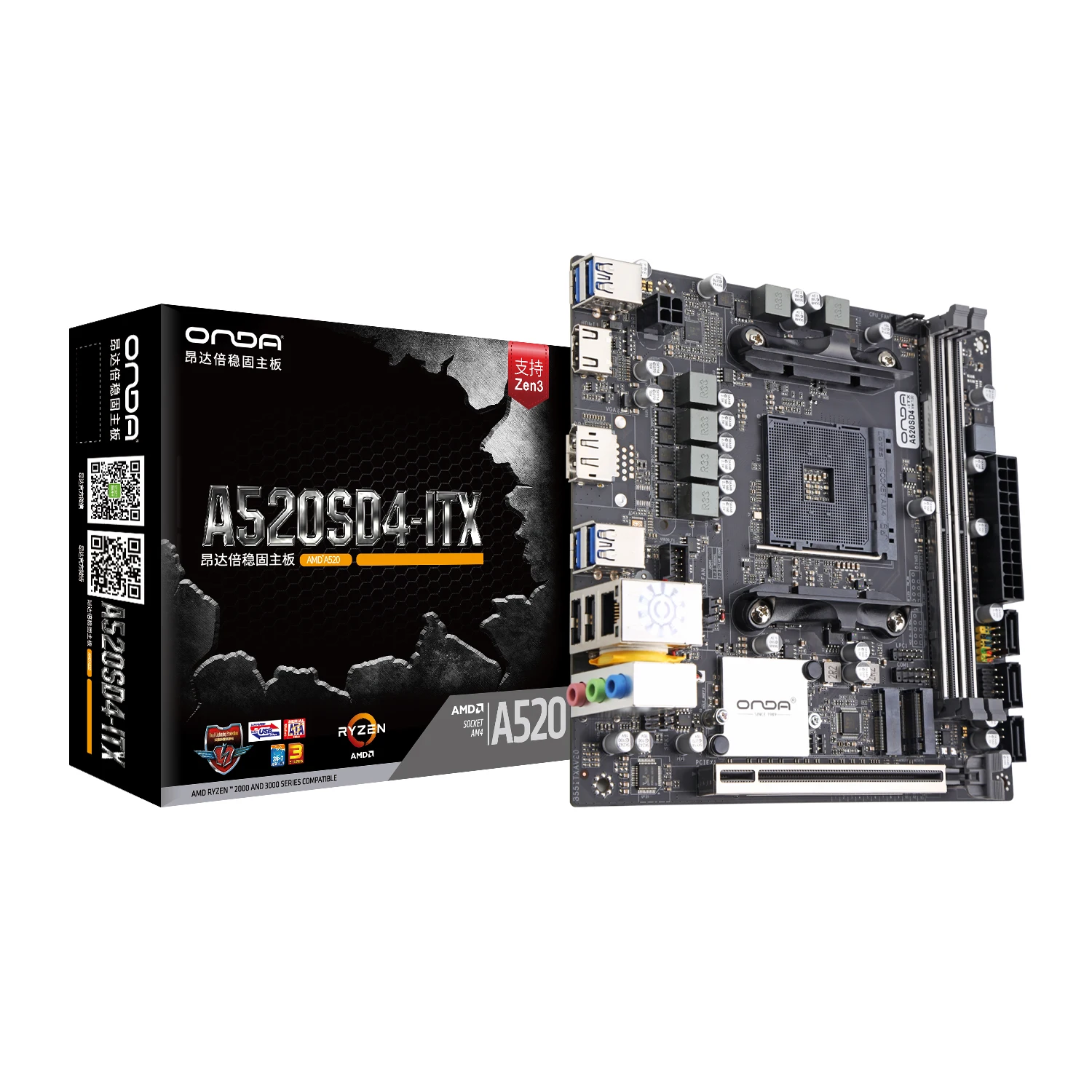 

A520 Motherboard Mini-ITX A520SD4-ITX-W AM4 Motherboards for Ryzen 3000 4000 5000 Series Processors DDR4 PC Gaming A520M