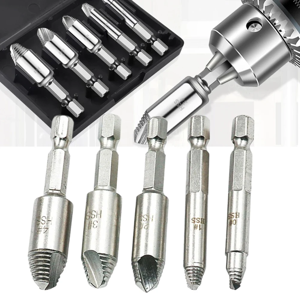 5pcs Damaged Screw Extractor Remover Drill Bit Set Disassemble Screws Stripped Broken Bolt Extractor Remover Demolition Tools
5pcs Damaged Screw Extractor Remover Drill Bit Set Disassemble Screws Stripped Broken Bolt Extractor Remover Demolition Tools
