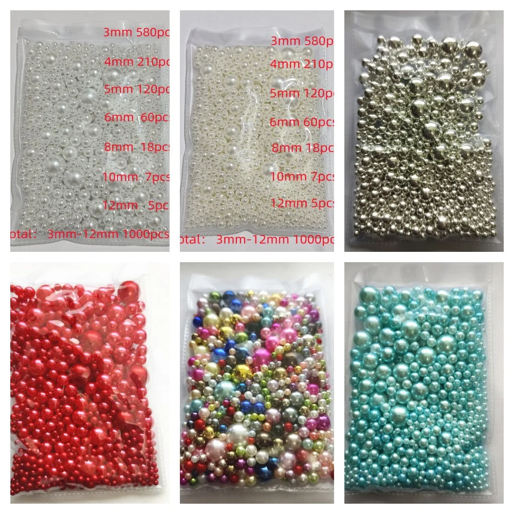 3-12mm Mix size 1000pcs Pure White/ivory Pearl wtraight Non holes round imitation plastic beads for needlework &Jewelry Making
3-12mm Mix size 1000pcs Pure White/ivory Pearl wtraight Non holes round imitation plastic beads for needlework &Jewelry Making