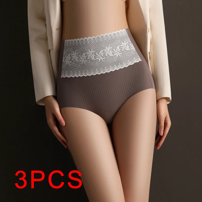 

3PCS/set Women's Panties Large Size Sexy Underpanties Lace Lingerie Tight Abdomen Butt Lift Briefs Underwear Female Triangular