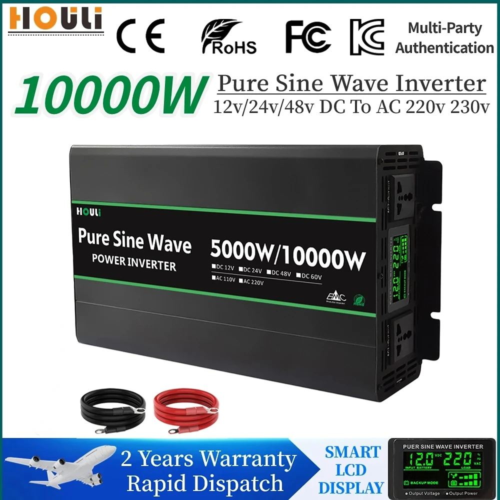 Inverter 12V 24V 48V To AC 220V 230V 4000W 5000W 7000W 10000W Pure Sine Wave Solar Remote Control Switching Power Supply
Inverter 12V 24V 48V To AC 220V 230V 4000W 5000W 7000W 10000W Pure Sine Wave Solar Remote Control Switching Power Supply