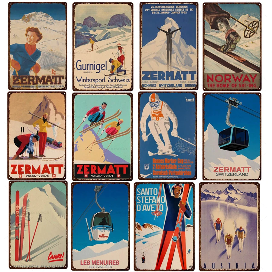 Skiing Travel Metal Signs Les Alpes Ski Propaganda In Norway Verbier Cable Iceland Landscape Vintage Wall Decor Tin Plaques
Skiing Travel Metal Signs Les Alpes Ski Propaganda In Norway Verbier Cable Iceland Landscape Vintage Wall Decor Tin Plaques
