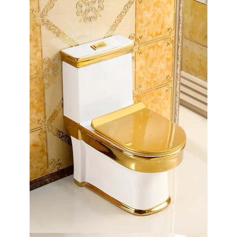

Бытовой роскошный сифон для унитаза с золотой проволокой, Европейский сифон с золотой проволокой, керамический цвет, ретро-Туалет