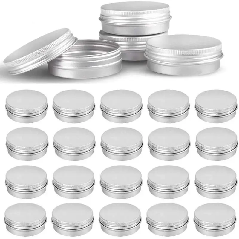 

100PCS 50ml Empty Cosmetic Face Care Eye Cream Lip Balm Gloss Packaging 5g 10g 15g 20g 30g 40g 50g 60g Aluminum Tin Jars Metal