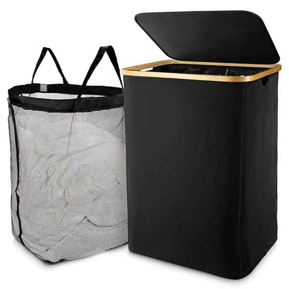 Laundry Basket with Lid, Black Laundry Basket with Removable Laundry Bag - Laundry Sorter for Bathroom & Bedroom
Laundry Basket with Lid, Black Laundry Basket with Removable Laundry Bag - Laundry Sorter for Bathroom & Bedroom