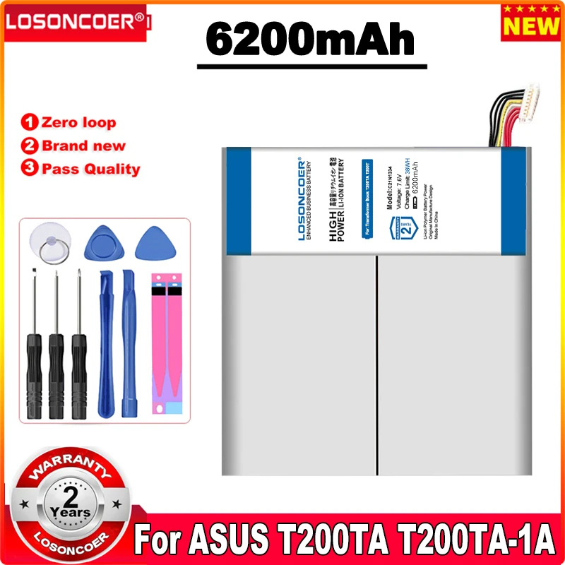

LOSONCOER C21N1334 6200mAh Laptop Battery For ASUS Transformer Book T200TA 12" T200T T200 1A 1K 200TA-C1-BL Tablet PC