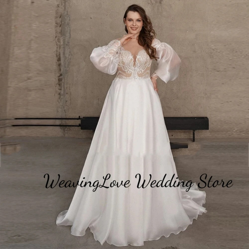 Classic Lantern Sleeve Appliques Organza Wedding Dress Backless With Button Plus Size Custom Made Vestidos Formal Occasion Made
Classic Lantern Sleeve Appliques Organza Wedding Dress Backless With Button Plus Size Custom Made Vestidos Formal Occasion Made