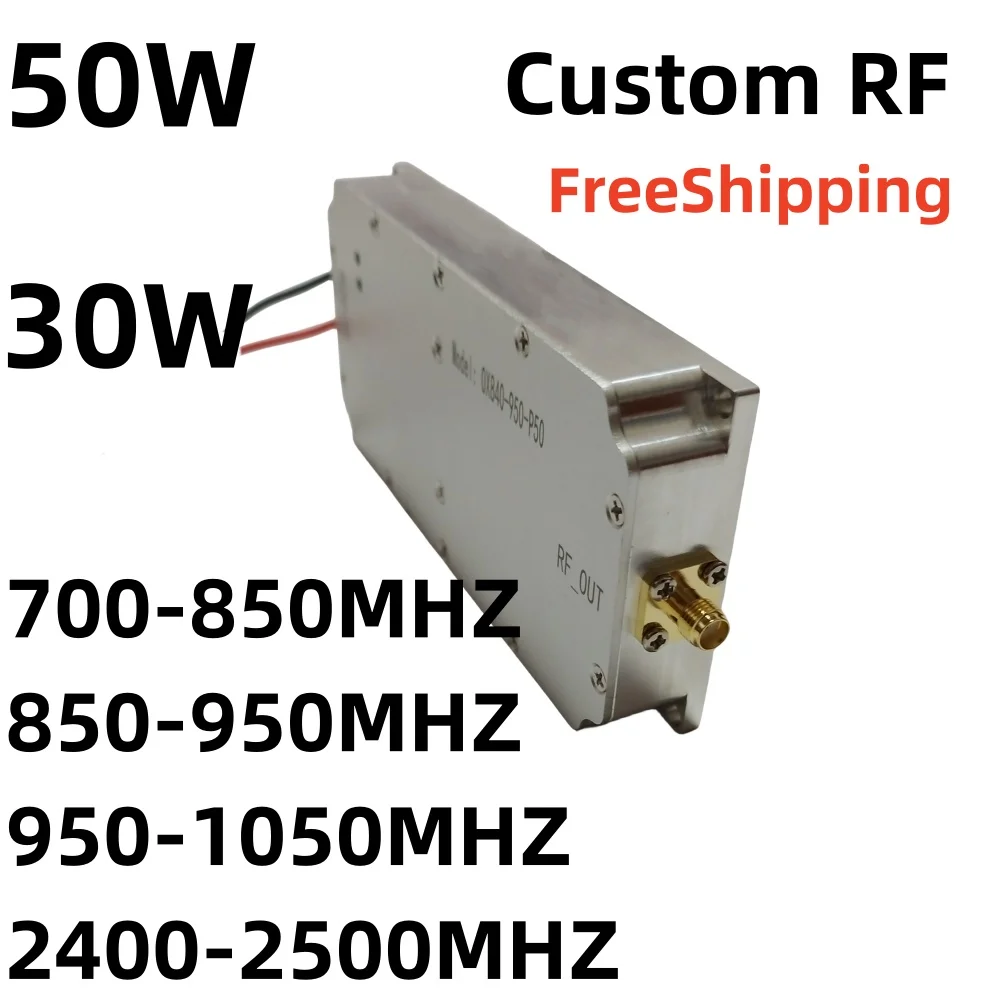 30W 50W 700-850MHZ 850-950MHZ 950-1050MHZ 2400-2500MHZ Countermeasure Module UAV SinG Amplifier RF Anti Drone
30W 50W 700-850MHZ 850-950MHZ 950-1050MHZ 2400-2500MHZ Countermeasure Module UAV SinG Amplifier RF Anti Drone