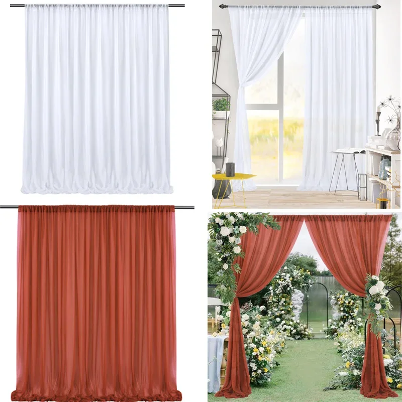 White Chiffon Wedding Party Backdrop Drapes Photo Curtain Baby Shower Birthday Party Stage Background DIY Home DecorationTextile
White Chiffon Wedding Party Backdrop Drapes Photo Curtain Baby Shower Birthday Party Stage Background DIY Home DecorationTextile